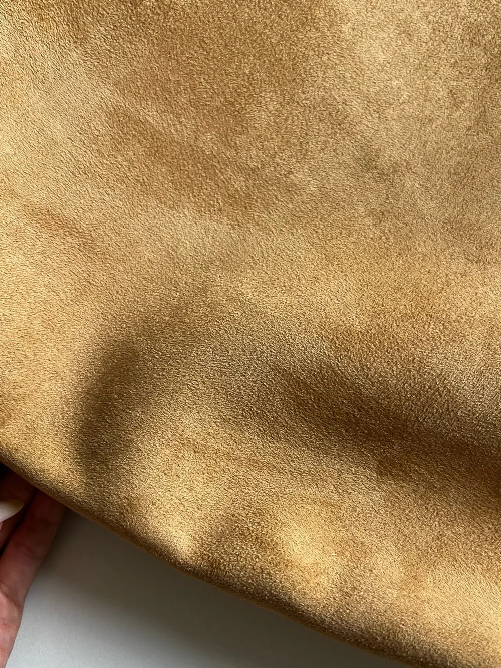 Faux Suede Oversized Hobo Tote in Camel